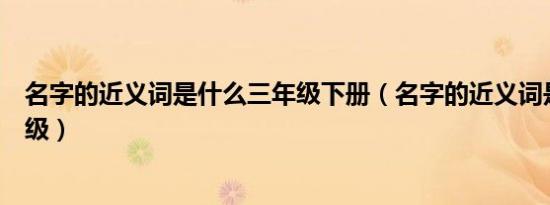 名字的近义词是什么三年级下册（名字的近义词是什么三年级）