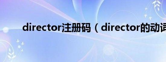 director注册码（director的动词）