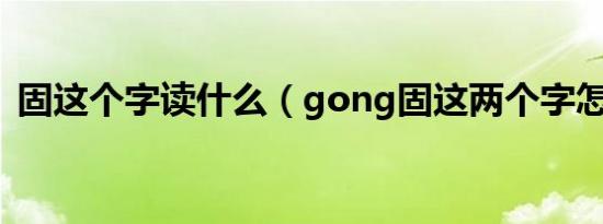 固这个字读什么（gong固这两个字怎么写）