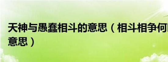 天神与愚蠢相斗的意思（相斗相争何时了什么意思）