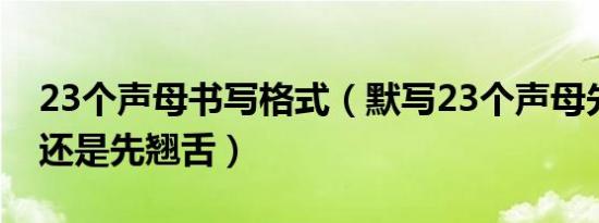 23个声母书写格式（默写23个声母先写平舌还是先翘舌）