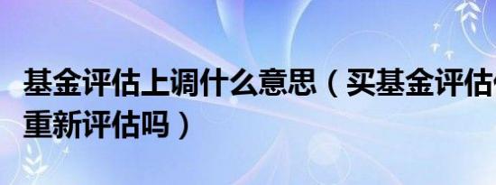 基金评估上调什么意思（买基金评估低了可以重新评估吗）