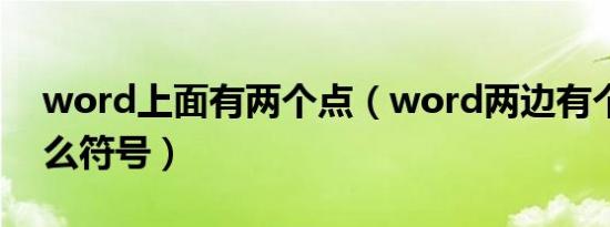 word上面有两个点（word两边有个点是什么符号）