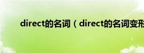 direct的名词（direct的名词变形）