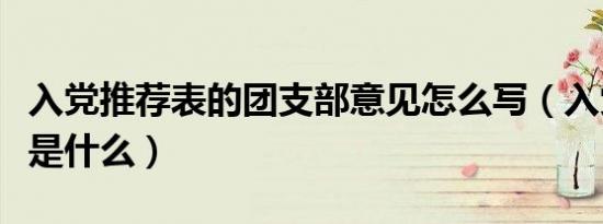 入党推荐表的团支部意见怎么写（入党推荐表是什么）