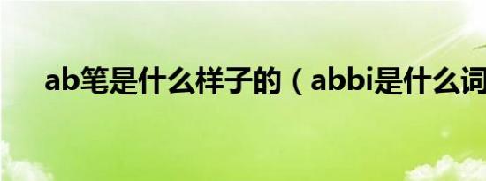 ab笔是什么样子的（abbi是什么词性）