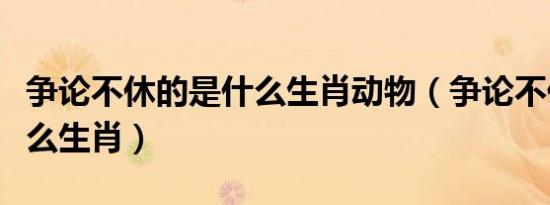 争论不休的是什么生肖动物（争论不休的是什么生肖）