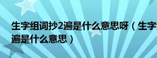 生字组词抄2遍是什么意思呀（生字组词抄2遍是什么意思）