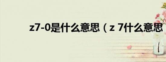 z7-0是什么意思（z 7什么意思）