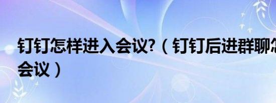 钉钉怎样进入会议?（钉钉后进群聊怎么进入会议）