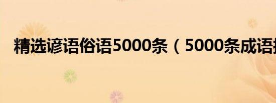 精选谚语俗语5000条（5000条成语接龙）