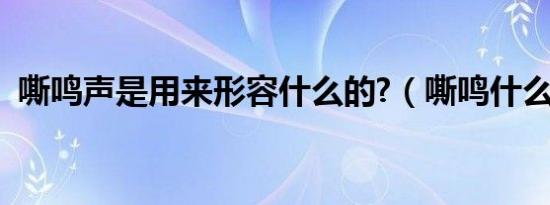 嘶鸣声是用来形容什么的?（嘶鸣什么意思）