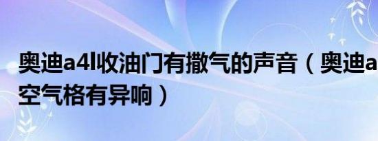 奥迪a4l收油门有撒气的声音（奥迪a4l加油门空气格有异响）