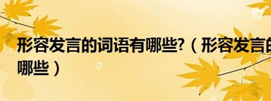 形容发言的词语有哪些?（形容发言的词语有哪些）