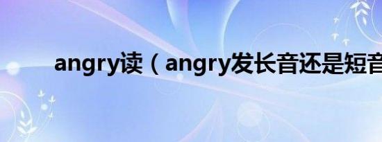 angry读（angry发长音还是短音）