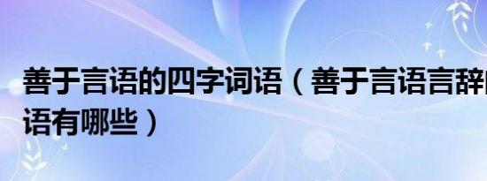 善于言语的四字词语（善于言语言辞的四字成语有哪些）