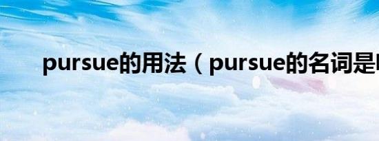 pursue的用法（pursue的名词是啥）