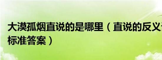 大漠孤烟直说的是哪里（直说的反义词是什么标准答案）