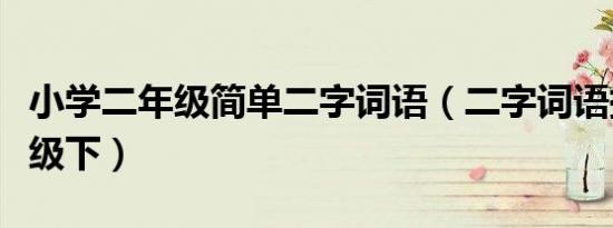 小学二年级简单二字词语（二字词语摘抄二年级下）