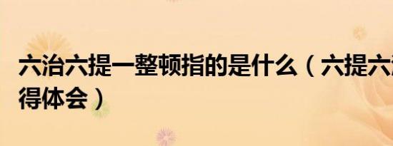 六治六提一整顿指的是什么（六提六治个人心得体会）