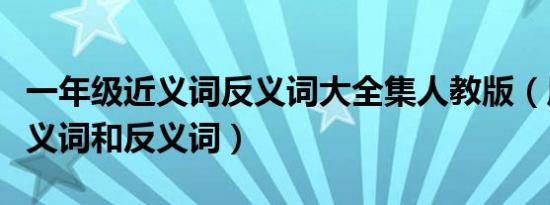 一年级近义词反义词大全集人教版（崩掉的近义词和反义词）