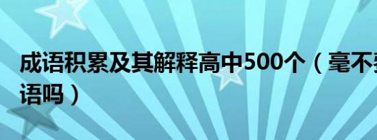 成语积累及其解释高中500个（毫不费劲是成语吗）