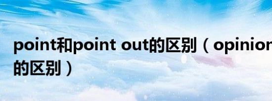 point和point out的区别（opinion和point的区别）