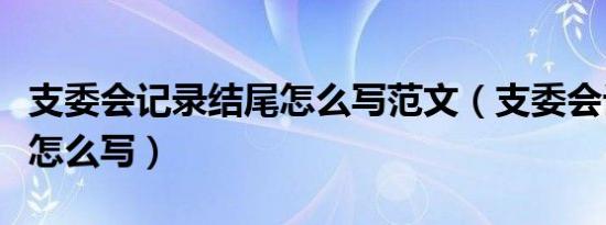 支委会记录结尾怎么写范文（支委会记录结尾怎么写）