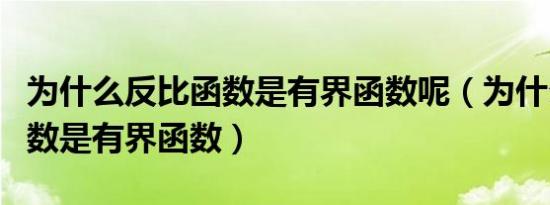 为什么反比函数是有界函数呢（为什么反比函数是有界函数）