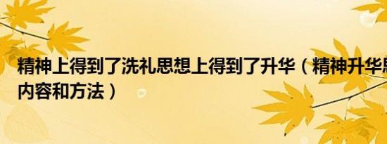 精神上得到了洗礼思想上得到了升华（精神升华思政课教学内容和方法）