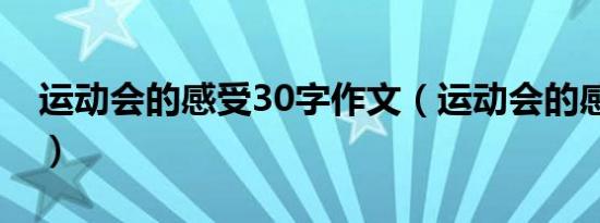 运动会的感受30字作文（运动会的感受30字）