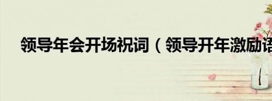 领导年会开场祝词（领导开年激励语句）