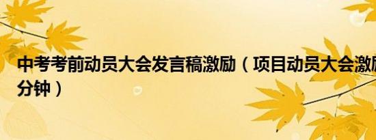 中考考前动员大会发言稿激励（项目动员大会激励发言稿三分钟）