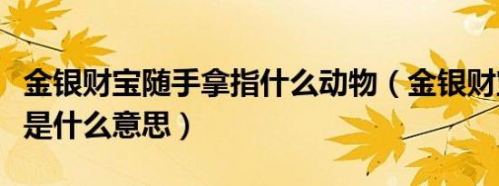 金银财宝随手拿指什么动物（金银财宝随手拿是什么意思）