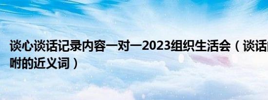 谈心谈话记录内容一对一2023组织生活会（谈话的近义词吩咐的近义词）