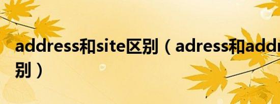 address和site区别（adress和address的区别）