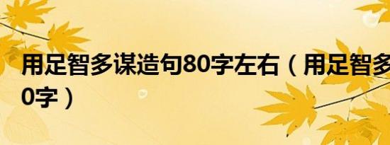 用足智多谋造句80字左右（用足智多谋造句80字）