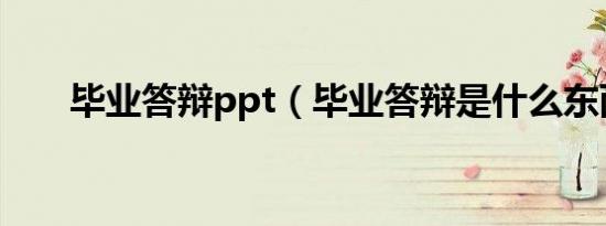 毕业答辩ppt（毕业答辩是什么东西）