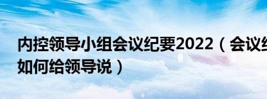 内控领导小组会议纪要2022（会议纪要提交如何给领导说）