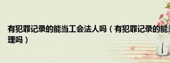 有犯罪记录的能当工会法人吗（有犯罪记录的能当公司总经理吗）