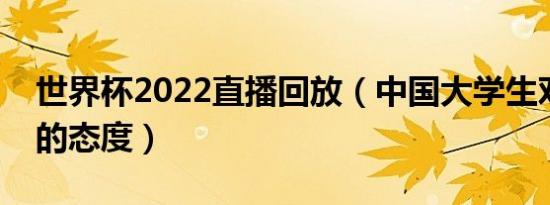 世界杯2022直播回放（中国大学生对世界杯的态度）