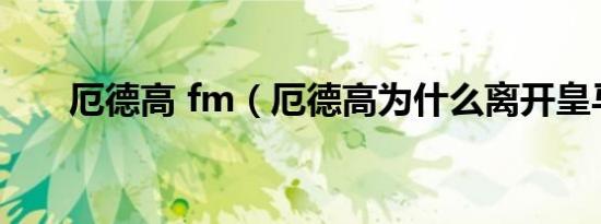 厄德高 fm（厄德高为什么离开皇马）