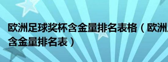 欧洲足球奖杯含金量排名表格（欧洲足球奖杯含金量排名表）