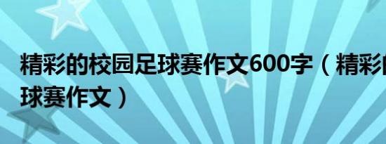 精彩的校园足球赛作文600字（精彩的校园足球赛作文）