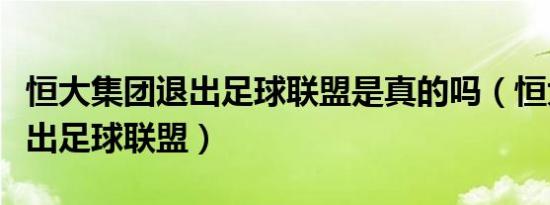 恒大集团退出足球联盟是真的吗（恒大集团退出足球联盟）