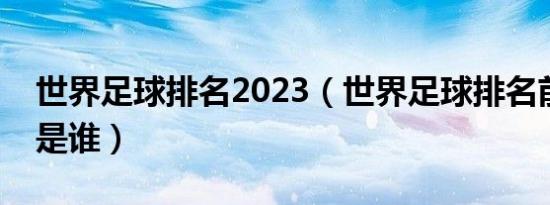 世界足球排名2023（世界足球排名前十的人是谁）