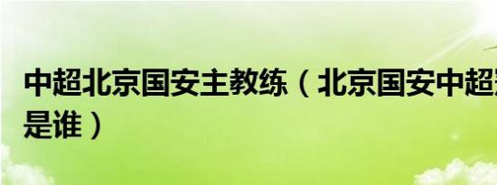 中超北京国安主教练（北京国安中超冠军教练是谁）