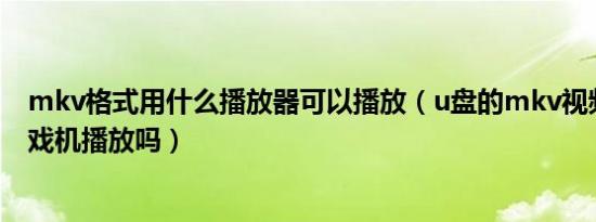 mkv格式用什么播放器可以播放（u盘的mkv视频可以用唱戏机播放吗）