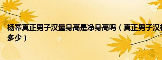 杨幂真正男子汉量身高是净身高吗（真正男子汉杨幂体重是多少）