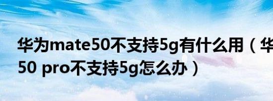 华为mate50不支持5g有什么用（华为mate50 pro不支持5g怎么办）